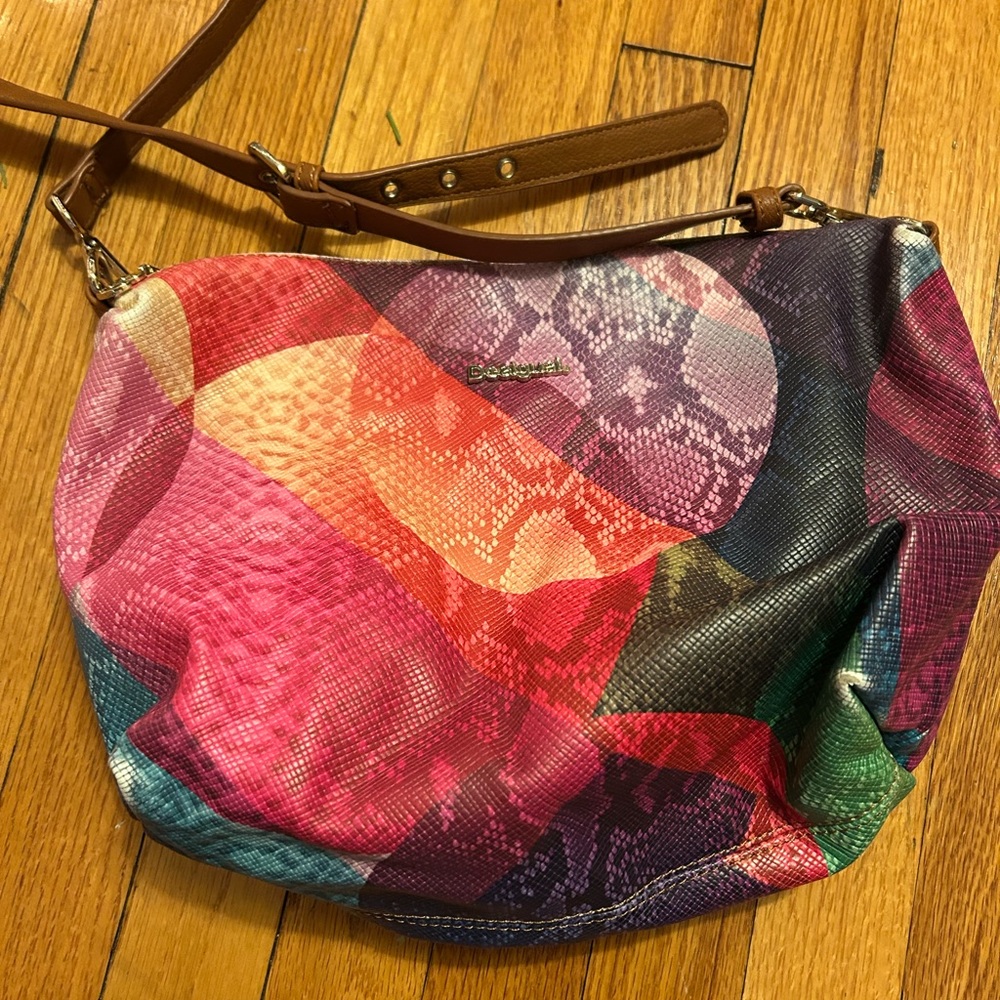 Desigual colorful, snake skin pattern purse